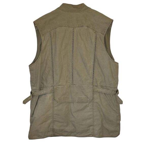 Eddie Bauer Vintage Tan Fishing Cargo Utility Hunting Vest Multiple Pockets Sz M - Picture 3 of 8